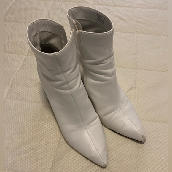 Betsy Johnson white rhinestone heeled booties - Picture 7 of 9